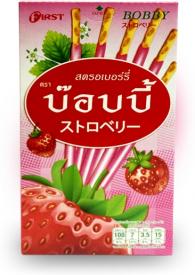 Бисквитная палочка с клубникой "BOBBY Biscuit Sticks - Strawberry" 16 грамм