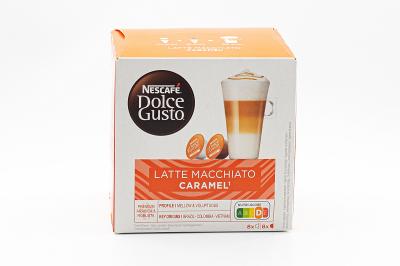 Набор Nescafe Dolce Gusto: кофе натуральный жареный молотый и смесь молочная сухая со вкусом карамели с сахаром Latte Macchiato Caramel 16 кап. 145,6 гр