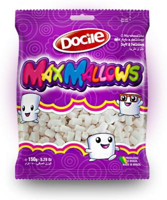 Маршмеллоу MAXMALLOWS мини белые трубочки ванильные 150 грамм